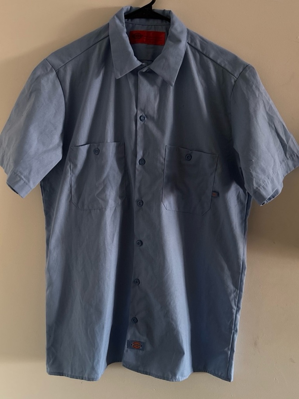 Men's Light Blue Short-Sleeve Bowling Shirt
